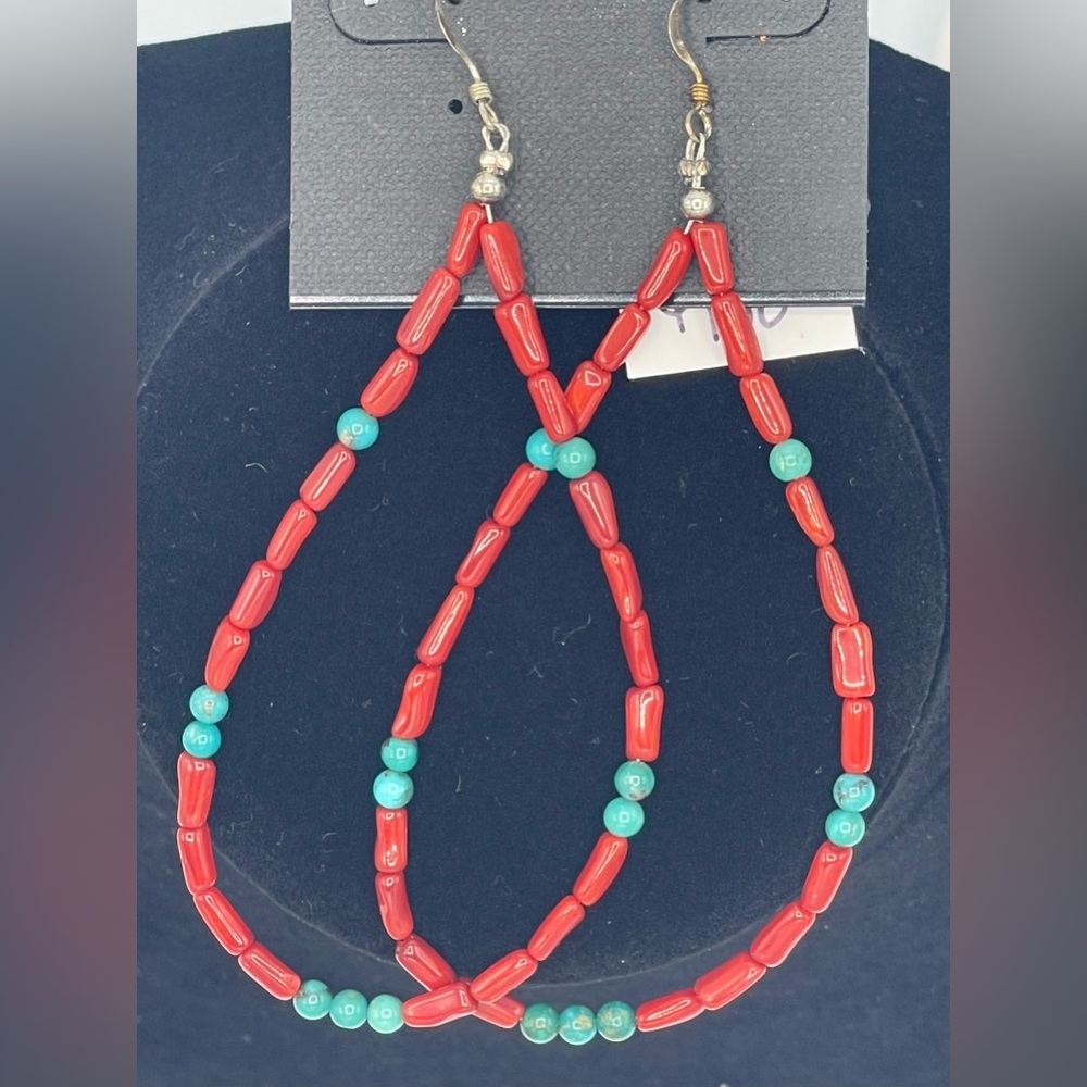 Elegant Spiny and Turquoise Beaded Earrings